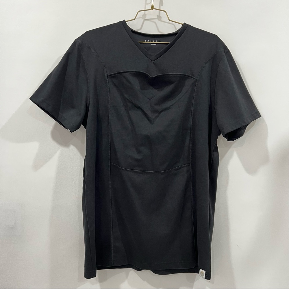 Black V-Neck Short Sleeve Tee